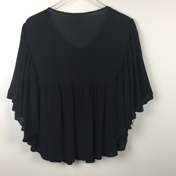 Japna | Embroidered Flutter Sleeve Boho Blouse - Picture 3 of 5